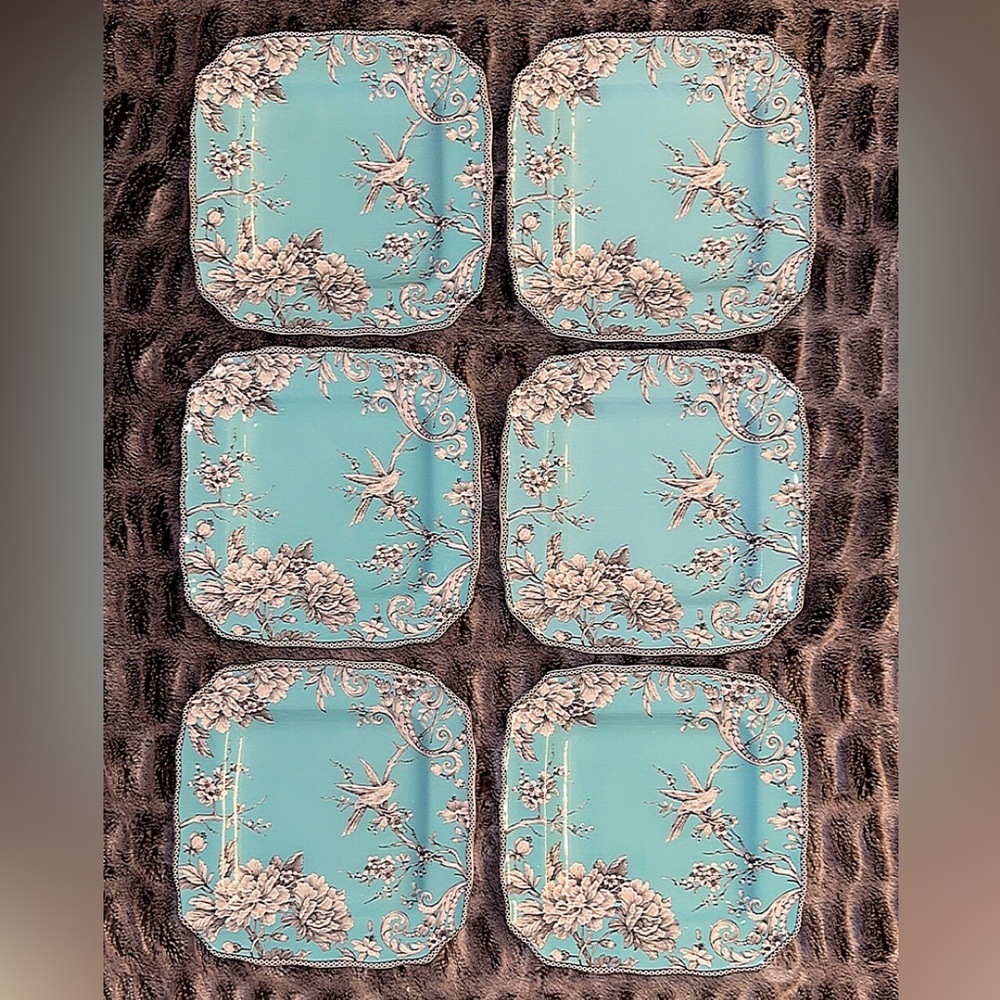 Adelaide Turquoise Porcelain Dinner Plate Collection | Set of 6